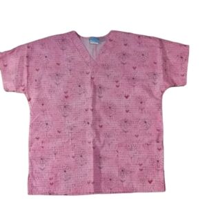 H.Q scrub top pink with daisies small
